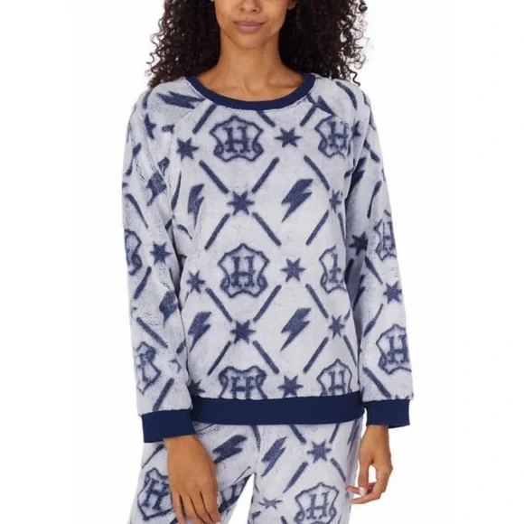 HARRY POTTER • Blue 2-Piece Fleece Jogger Pajama Lounge Set, XL - Picture 4 of 16